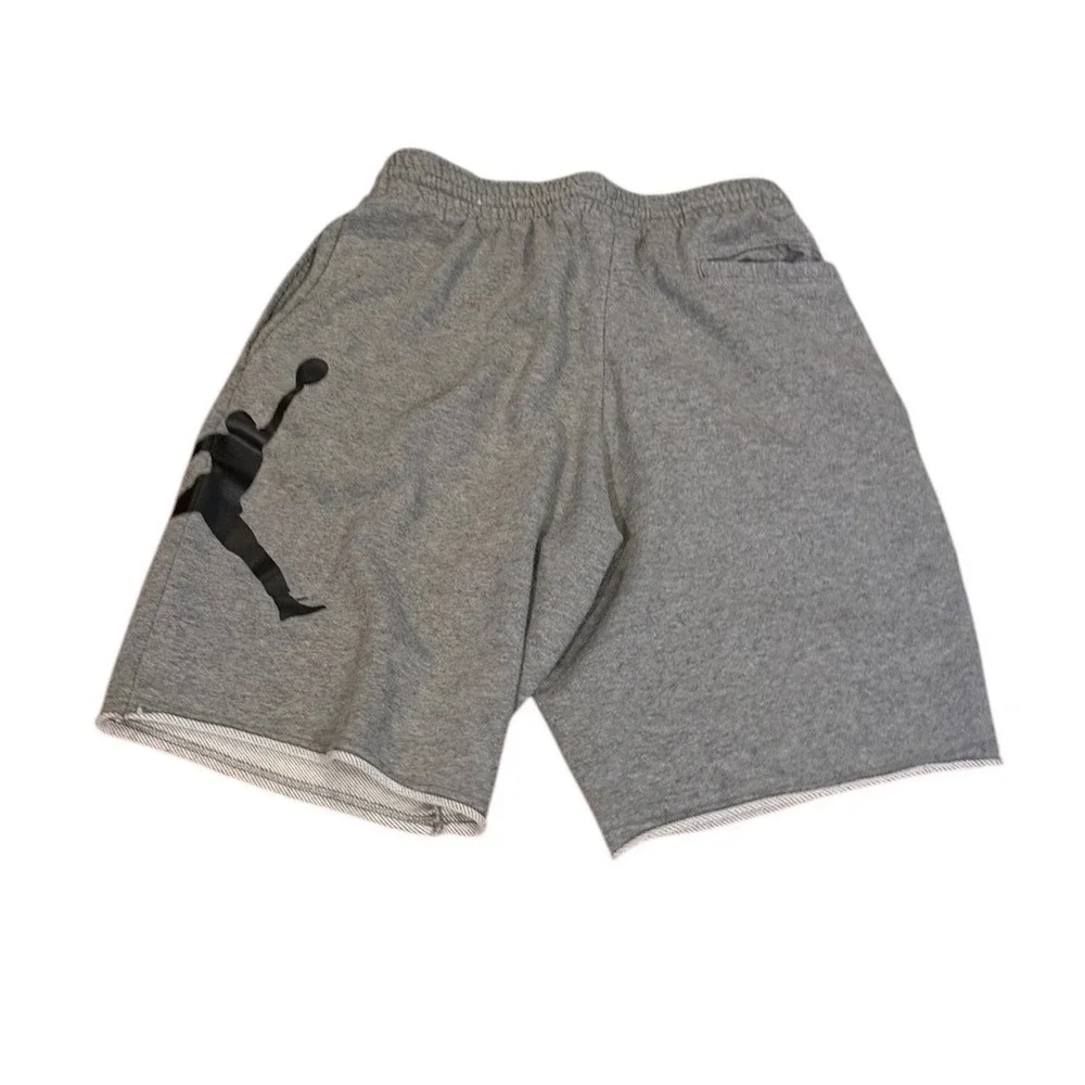 Jordan Jumpman Shorts Mens Gray Fleece Athletic Basketball Nike Air rolled hem S